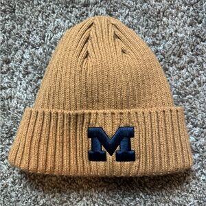Michigan Wolverines New Era Brown Knit Beanie with Block M